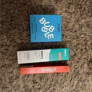 Bubble & Hero Skincare Trio - Bright Blue, Teal & Coral Packaging
